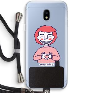 CaseCompany Hartje: Samsung Galaxy J3 (2017) Transparant Hoesje met koord