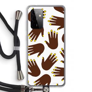 CaseCompany Hands dark: Samsung Galaxy A72 5G Transparant Hoesje met koord