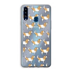 CaseCompany Doggy: Samsung Galaxy A20s Transparant Hoesje