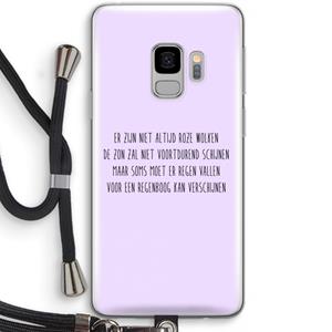 CaseCompany Regenboog: Samsung Galaxy S9 Transparant Hoesje met koord