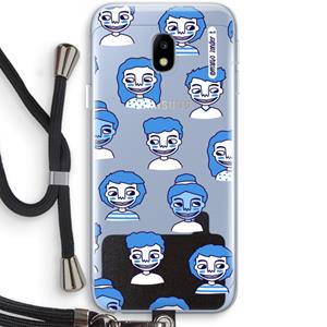 CaseCompany Gezichtjes: Samsung Galaxy J3 (2017) Transparant Hoesje met koord
