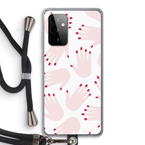 CaseCompany Hands pink: Samsung Galaxy A72 5G Transparant Hoesje met koord