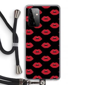 CaseCompany Lips: Samsung Galaxy A72 5G Transparant Hoesje met koord
