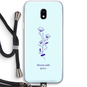 CaseCompany Bloom with grace: Samsung Galaxy J3 (2017) Transparant Hoesje met koord