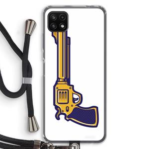 CaseCompany Pew Pew Pew: Samsung Galaxy A22 5G Transparant Hoesje met koord