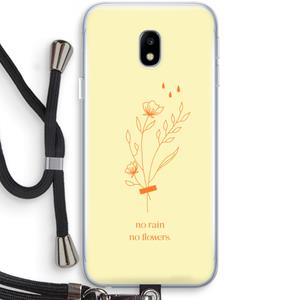 CaseCompany No rain no flowers: Samsung Galaxy J3 (2017) Transparant Hoesje met koord