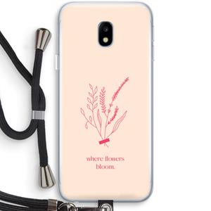 CaseCompany Where flowers bloom: Samsung Galaxy J3 (2017) Transparant Hoesje met koord