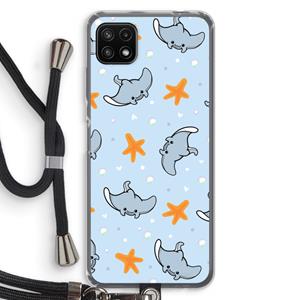 CaseCompany Manta: Samsung Galaxy A22 5G Transparant Hoesje met koord