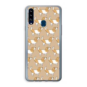 CaseCompany Doggy: Samsung Galaxy A20s Transparant Hoesje