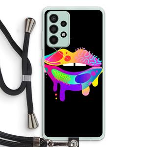 CaseCompany Lip Palette: Samsung Galaxy A52s 5G Transparant Hoesje met koord