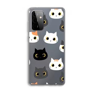 CaseCompany Katten: Samsung Galaxy A72 Transparant Hoesje