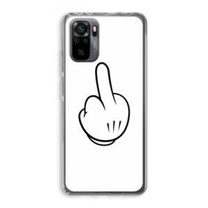 CaseCompany Middle finger white: Xiaomi Redmi Note 10 Pro Transparant Hoesje