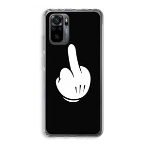 CaseCompany Middle finger black: Xiaomi Redmi Note 10 Pro Transparant Hoesje
