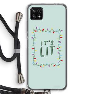 CaseCompany It's Lit: Samsung Galaxy A22 5G Transparant Hoesje met koord