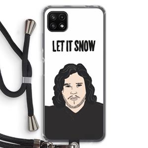 CaseCompany Let It Snow: Samsung Galaxy A22 5G Transparant Hoesje met koord