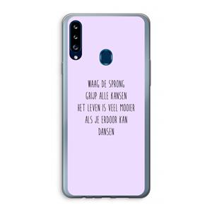 CaseCompany Sprong: Samsung Galaxy A20s Transparant Hoesje