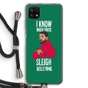 CaseCompany Sleigh Bells Ring: Samsung Galaxy A22 5G Transparant Hoesje met koord