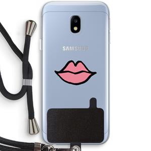 CaseCompany Kusje: Samsung Galaxy J3 (2017) Transparant Hoesje met koord
