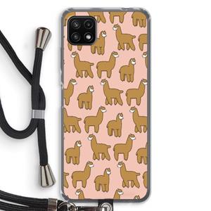 CaseCompany Alpacas: Samsung Galaxy A22 5G Transparant Hoesje met koord