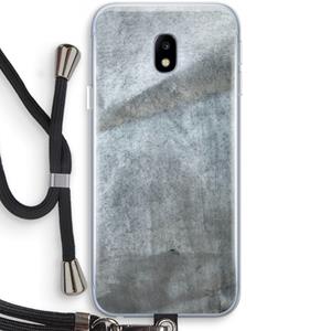 CaseCompany Grey Stone: Samsung Galaxy J3 (2017) Transparant Hoesje met koord