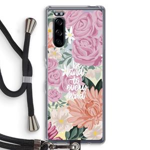 CaseCompany Kindness matters: Sony Xperia 5 Transparant Hoesje met koord