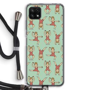 CaseCompany Gymboys: Samsung Galaxy A22 5G Transparant Hoesje met koord