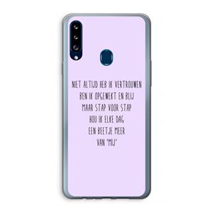 CaseCompany Zelfvertrouwen: Samsung Galaxy A20s Transparant Hoesje
