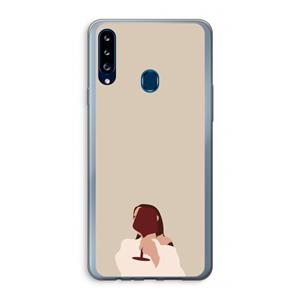 CaseCompany I drink wine: Samsung Galaxy A20s Transparant Hoesje