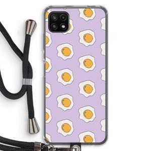 CaseCompany Bacon to my eggs #1: Samsung Galaxy A22 5G Transparant Hoesje met koord