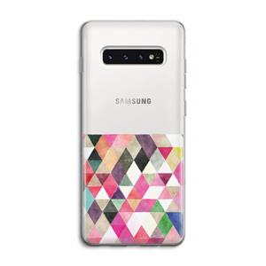 CaseCompany Gekleurde driehoekjes: Samsung Galaxy S10 4G Transparant Hoesje