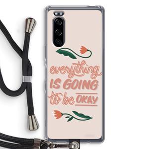 CaseCompany Optimistic flower girl: Sony Xperia 5 Transparant Hoesje met koord