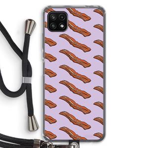 CaseCompany Bacon to my eggs #2: Samsung Galaxy A22 5G Transparant Hoesje met koord