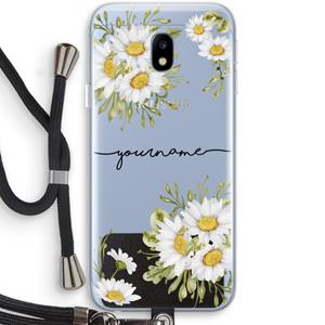 CaseCompany Daisies: Samsung Galaxy J3 (2017) Transparant Hoesje met koord