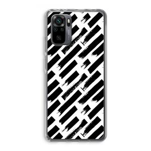 CaseCompany Zwarte vegen: Xiaomi Redmi Note 10 Pro Transparant Hoesje
