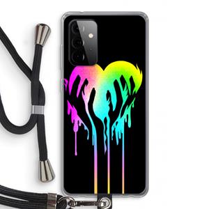 CaseCompany Hold My Heart: Samsung Galaxy A72 5G Transparant Hoesje met koord