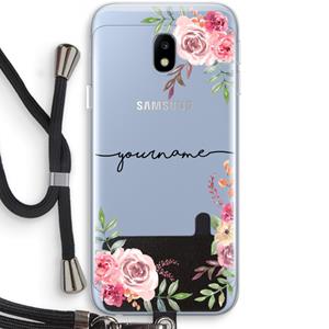 CaseCompany Rozen: Samsung Galaxy J3 (2017) Transparant Hoesje met koord
