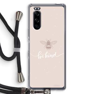 CaseCompany Be(e) kind: Sony Xperia 5 Transparant Hoesje met koord