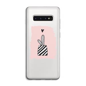 CaseCompany Zwart-wit cactus: Samsung Galaxy S10 4G Transparant Hoesje
