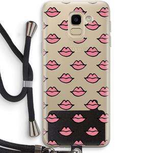 CaseCompany Lipjes: Samsung Galaxy J6 (2018) Transparant Hoesje met koord