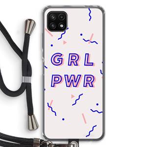 CaseCompany GRL PWR: Samsung Galaxy A22 5G Transparant Hoesje met koord