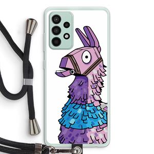 CaseCompany Lama: Samsung Galaxy A52s 5G Transparant Hoesje met koord
