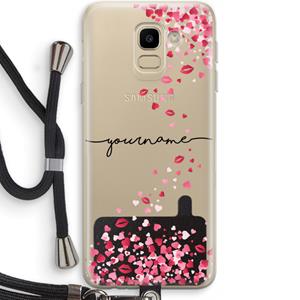 CaseCompany Hartjes en kusjes: Samsung Galaxy J6 (2018) Transparant Hoesje met koord