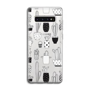 CaseCompany Cactusmotief: Samsung Galaxy S10 4G Transparant Hoesje