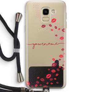 CaseCompany Kusjes: Samsung Galaxy J6 (2018) Transparant Hoesje met koord