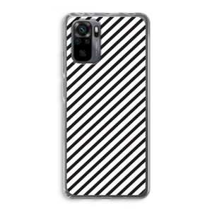 CaseCompany Strepen zwart-wit: Xiaomi Redmi Note 10 Pro Transparant Hoesje