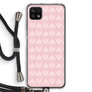 CaseCompany Ass 'n Titties: Samsung Galaxy A22 5G Transparant Hoesje met koord