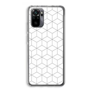 CaseCompany Zwart-witte kubussen: Xiaomi Redmi Note 10 Pro Transparant Hoesje