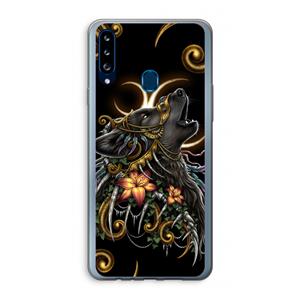 CaseCompany Huilende Wolf: Samsung Galaxy A20s Transparant Hoesje