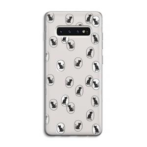 CaseCompany Miauw: Samsung Galaxy S10 4G Transparant Hoesje