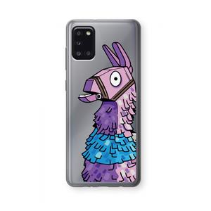 CaseCompany Lama: Samsung Galaxy A31 Transparant Hoesje